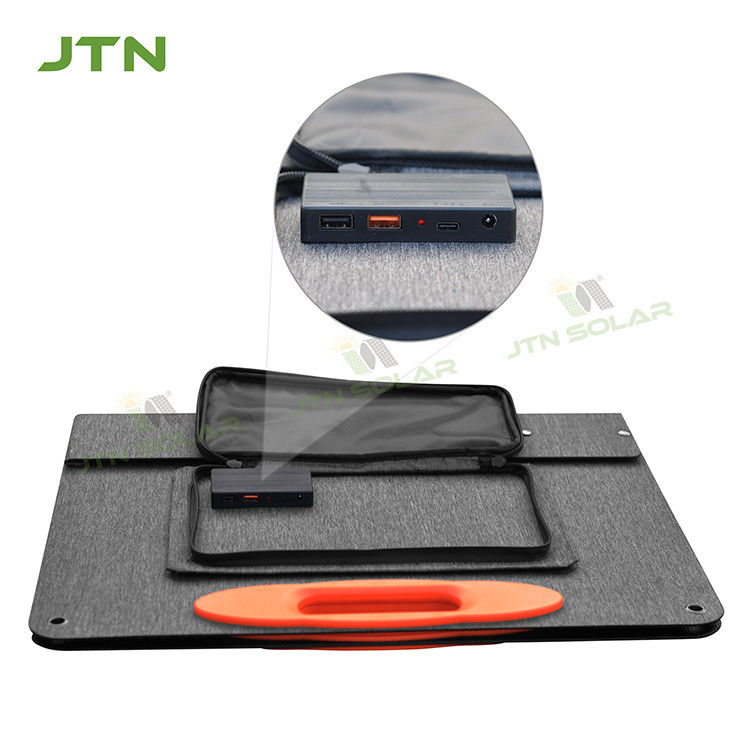 야외 캠핑 2*USB QC3.0 DC 타입 C 충전기 모노 휴대용 태양 전지 접이용 가방 60W 접이용 태양 전지 패널